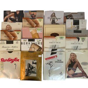 Lot Of 20 Womens Thigh High Stockings Various Brands & Colors Size Small New